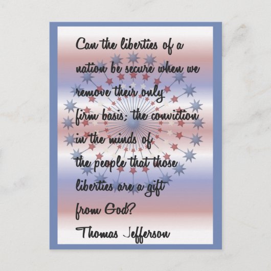 Carte Postale Thomas Jefferson cite "Nos libertés" (Devant)