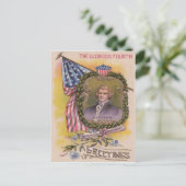 Carte Postale Thomas Jefferson Drapeau Américain Oubliez-Moi-Ne- (Debout devant)