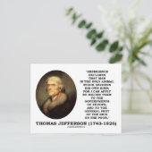 Carte Postale Thomas Jefferson Expérience Homme Devours Propre (Debout devant)