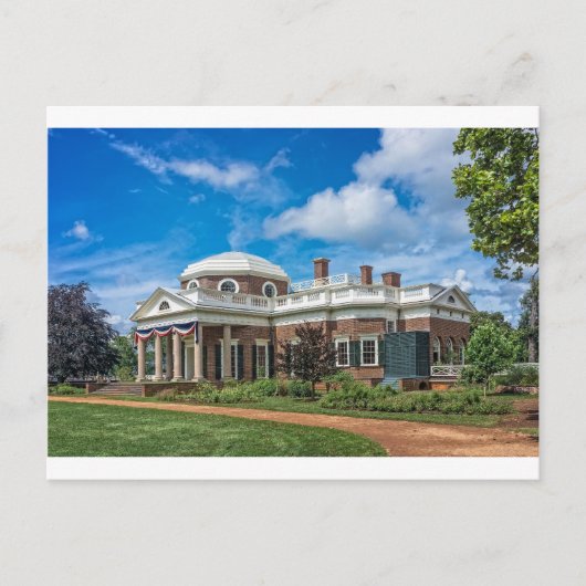 Carte Postale Thomas Jefferson Maison à Monticello (Devant)
