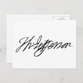 Carte Postale Thomas Jefferson Signature (Devant / Derrière)