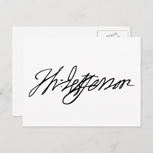 Carte Postale Thomas Jefferson Signature (Devant / Derrière)