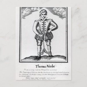 Carte Postale Thomas Nashe, d'une brochure, pub. en 1597