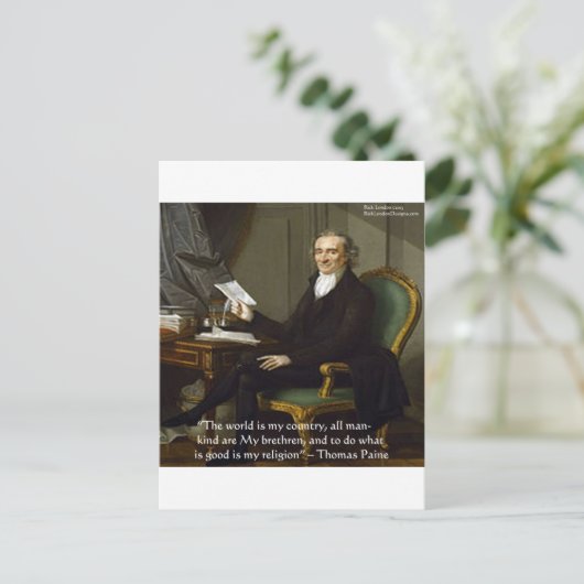 Carte Postale Thomas Paine Citation "Mes frères" Cadeaux et cart (Debout devant)