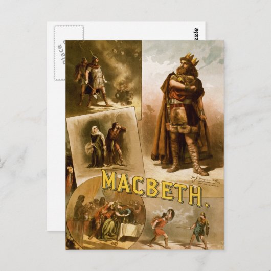 Carte Postale Thomas W. Keene dans MacBeth de William Shakespear (Devant / Derrière)