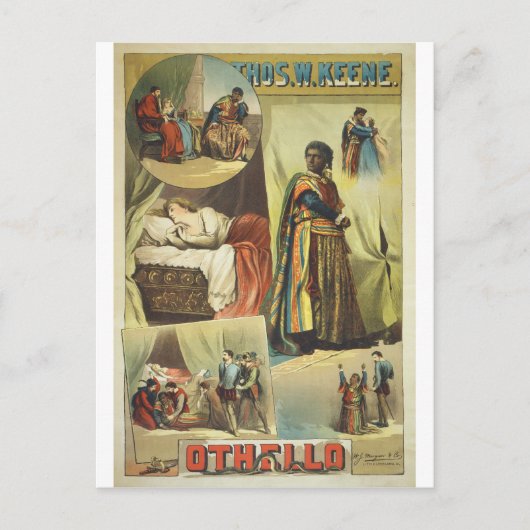 Carte Postale Thomas W. Keene dans Othello de William Shakespear (Devant)