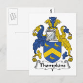 Carte Postale Thompkins Family Crest (Devant / Derrière)