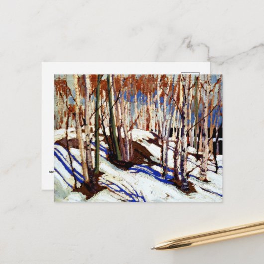 Carte Postale Thomson - Début du printemps, Canoe Lake, (Devant/Arrière en situation)