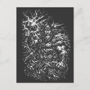 Carte Postale Thor — Dieu du Tonnerre Foudroyé