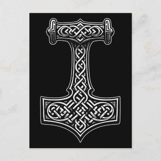 Carte Postale Thor’s Hammer Wall Art – Norse Knotwork Statement (Devant)