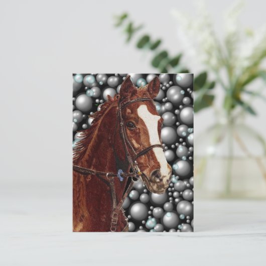 Carte Postale Thoroughbred & Bubbles Art (Debout devant)