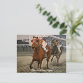 Carte Postale Thoroughbred Equine remporte la course de cheval (Debout devant)