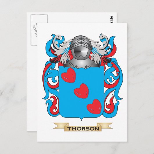 Carte Postale Thorson Family Crest (Armoiries) (Devant / Derrière)