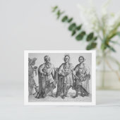 Carte Postale Three American Cherokee Chiefs, 1762 (gravure) (Debout devant)