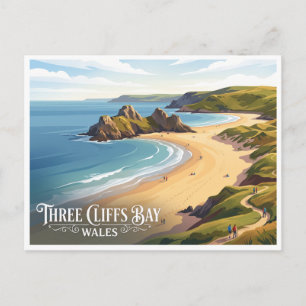 Carte Postale Three Cliffs Bay Parkmill Royaume-Uni