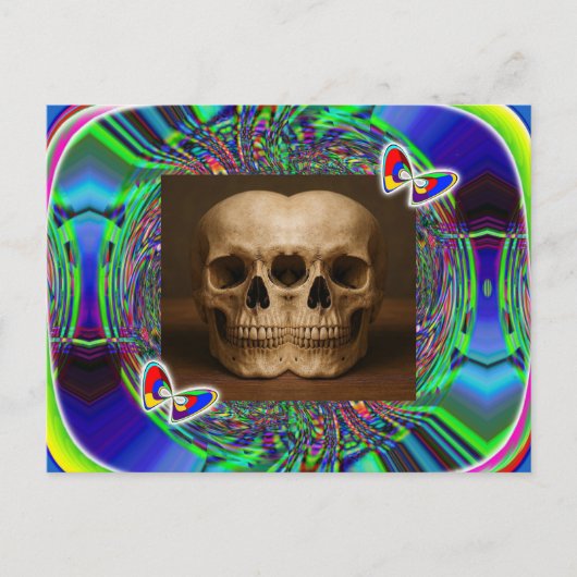 Carte Postale Three eyed alien skull (Devant)