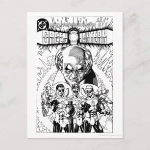 Carte Postale Three Green Lanterns Comic Cover, Black and White