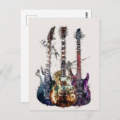 Carte Postale Three Guitars (Devant / Derrière)