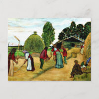 Threshing, tableau de Boris Kustodiev