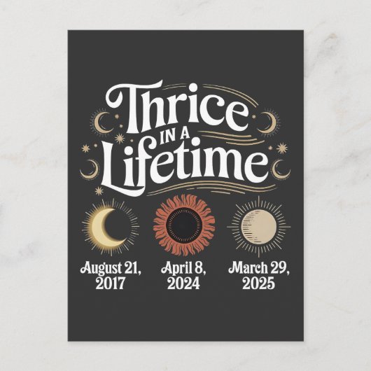 Carte Postale Thrice in a Lifetime 2025 Solar Eclipse Astronomy (Devant)