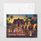 Carte Postale Thrissur Pooram Inde (Devant / Derrière)