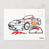 Carte Postale Throw Pillow Fast Dreams –Racing Car Pillow Design (Dos)