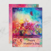 CARTE POSTALE THUMBELINA, PANIER À FLEURS ET BOUTEILLE (Devant / Derrière)