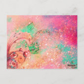 CARTE POSTALE THUMBELINA, PANIER À FLEURS ET BOUTEILLE (Dos)