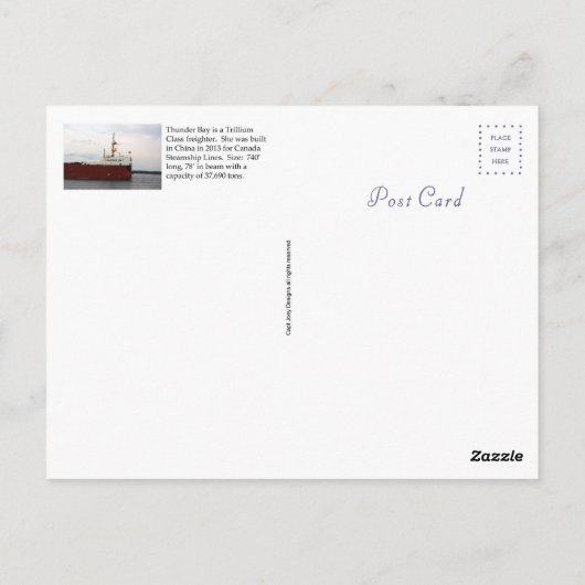 Carte postale Thunder Bay (Dos)