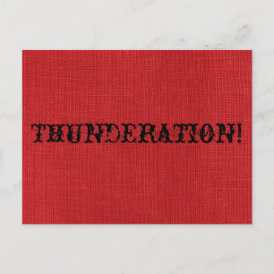 Carte Postale THUNDERATION ! police ancienne sur Red Linen Photo