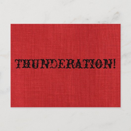 Carte Postale THUNDERATION ! police ancienne sur Red Linen Photo (Devant)