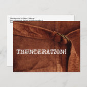 Carte Postale THUNDERATION ! texte blanc d'antan sur Suede Photo (Devant / Derrière)
