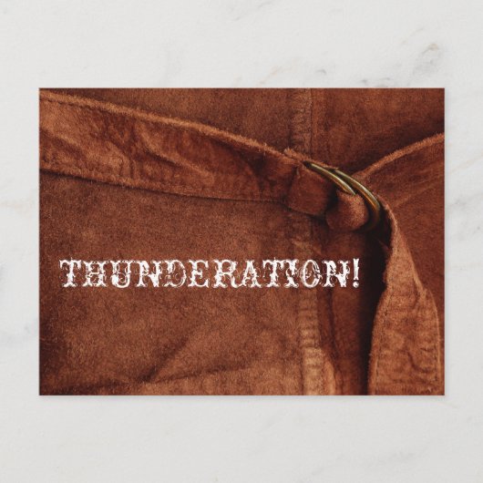Carte Postale THUNDERATION ! texte blanc d'antan sur Suede Photo (Devant)