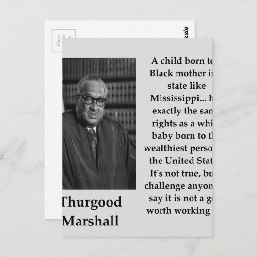 Carte Postale Thurgood Marshall (Devant / Derrière)