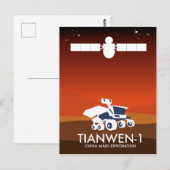Carte Postale Tianwen-1 art spatial chinois (Devant / Derrière)