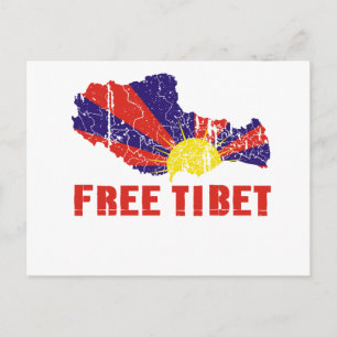 CARTE POSTALE TIBET LIBRE / LIBERTÉ TIBÉTAINE