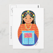 Carte postale tibétaine Matryoshka (Devant / Derrière)
