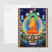 Carte Postale Tibetan Thangka Prabhutaratna Bouddha (Devant / Derrière)