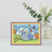 CARTE POSTALE TIC TAC TOE TURKEY, AMUSANT MERCI JEUX AUX OISEAUX (Debout devant)