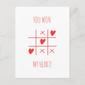 CARTE POSTALE TIC TAC TOE VALENTINE'S DAY (Devant)