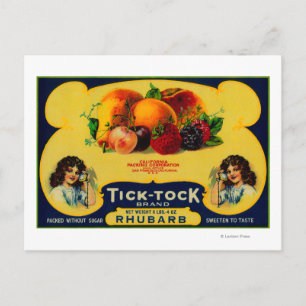 Carte Postale Tick Tock Rhubarb Étiquette
