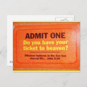 Carte postale Ticket to paradis (Devant / Derrière)