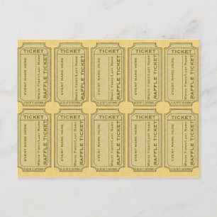 Carte Postale Tickets Gold Raffle