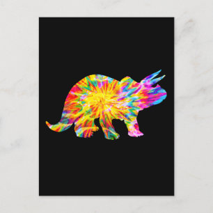 CARTE POSTALE TIE DYE DINOSAUR