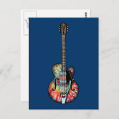 Carte Postale Tie Dye Guitare (Devant / Derrière)