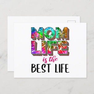 Carte Postale Tie Dye Maman La vie est la meilleure vie