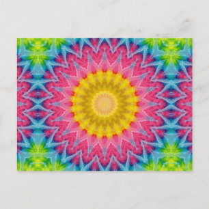 Carte Postale Tie Dye Mandala Kaleidoscope