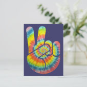 Carte Postale Tie Dye Paix main (Debout devant)