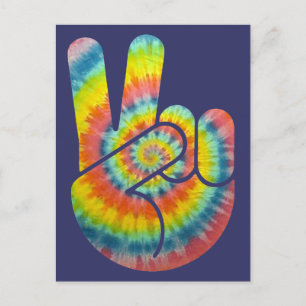 Carte Postale Tie Dye Paix main