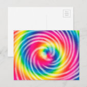 Carte postale tie-dye tourbillonnante et vibrante (Devant / Derrière)
